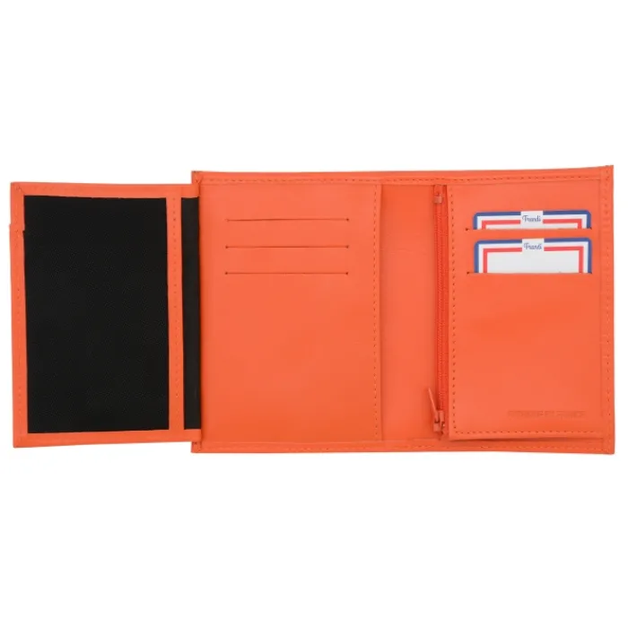 Frandi Portefeuille cuir femme rouge,marine ou orange ->Femme Portefeuille Cuir