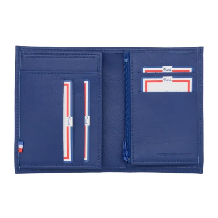 Frandi Portefeuille cuir femme rouge,marine ou orange ->Femme Portefeuille Cuir