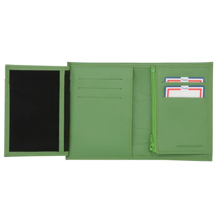 Frandi Portefeuille cuir femme rouge,marine ou orange ->Femme Portefeuille Cuir