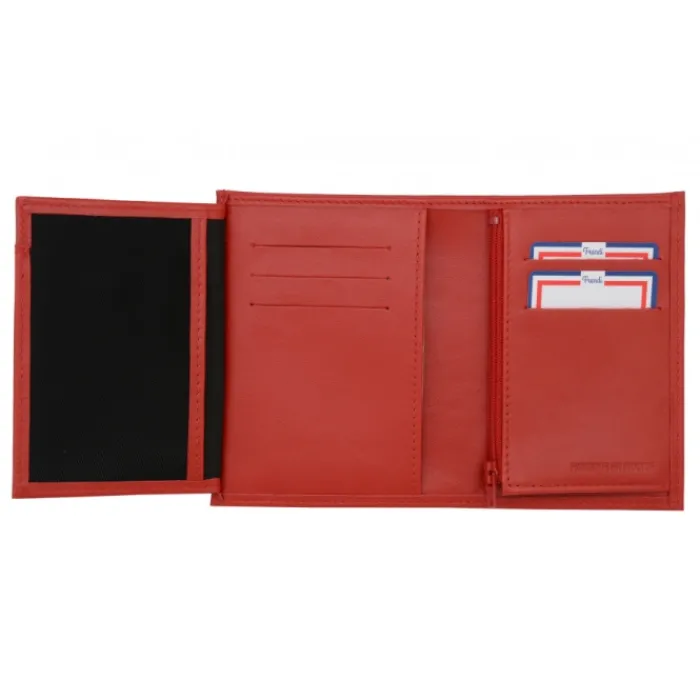 Frandi Portefeuille cuir femme rouge,marine ou orange ->Femme Portefeuille Cuir