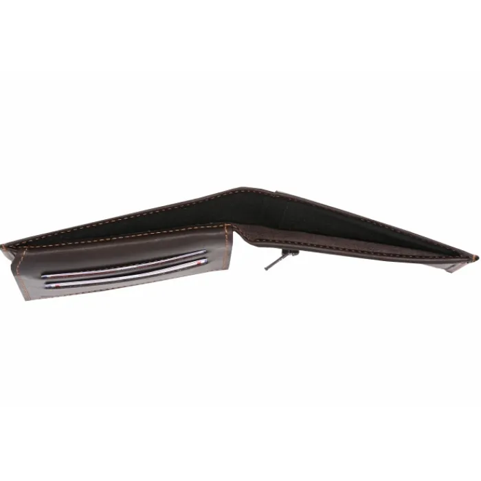 Frandi Portefeuille cuir noir avec rabat ->Homme Portefeuille Cuir