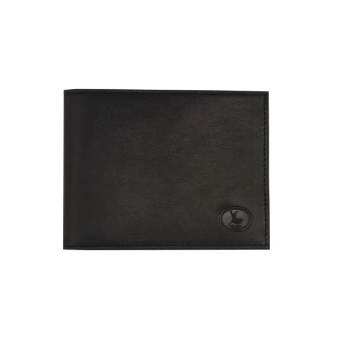 Frandi Portefeuille cuir noir avec rabat ->Homme Portefeuille Cuir
