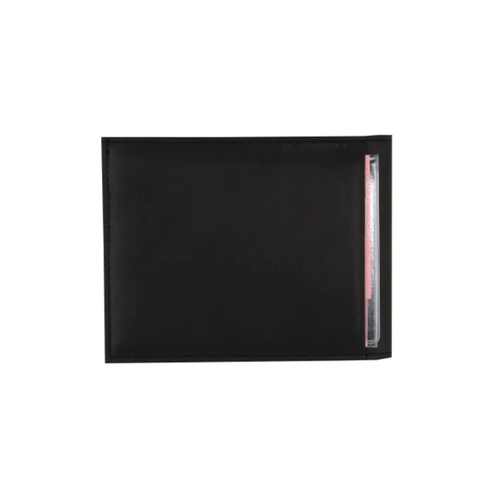 Frandi Portefeuille cuir noir avec rabat ->Homme Portefeuille Cuir