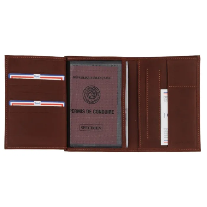 Frandi Portefeuille cuir ou Portefeuille marron foncé ->Homme Portefeuille Cuir