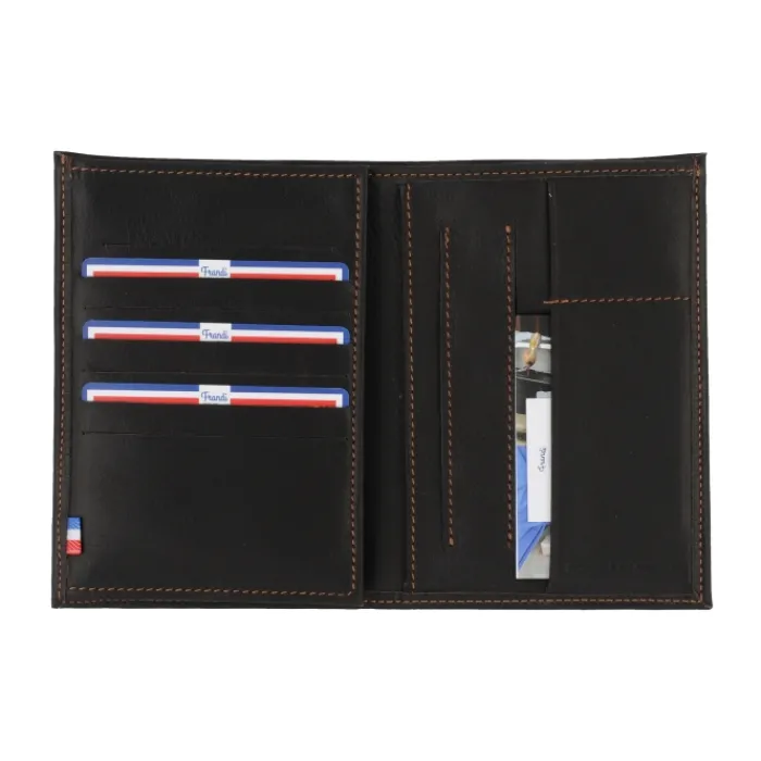 Frandi Portefeuille cuir ou Portefeuille marron foncé ->Homme Portefeuille Cuir