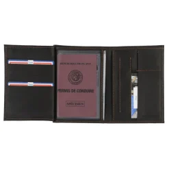 Frandi Portefeuille cuir ou Portefeuille marron foncé -><noscript><img width=
