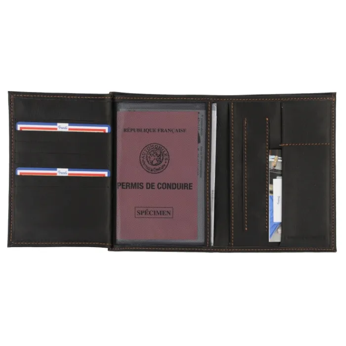 Frandi Portefeuille cuir ou Portefeuille marron foncé ->Homme Portefeuille Cuir