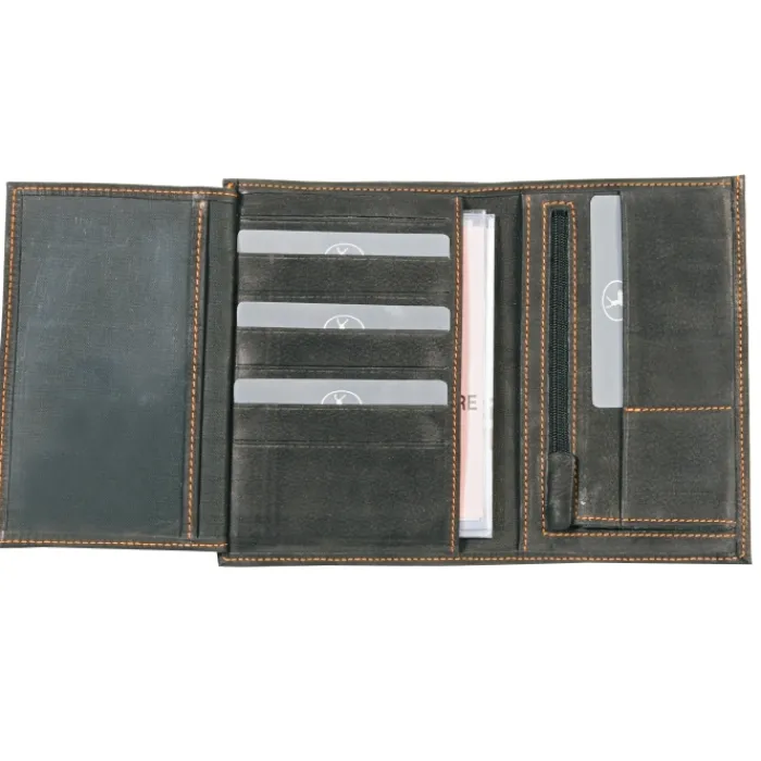 Frandi Portefeuille cuir surpiqûre coloré ->Homme Portefeuille Cuir