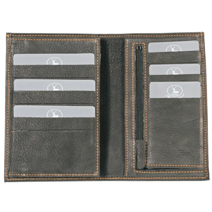 Frandi Portefeuille cuir surpiqûre coloré ->Homme Portefeuille Cuir