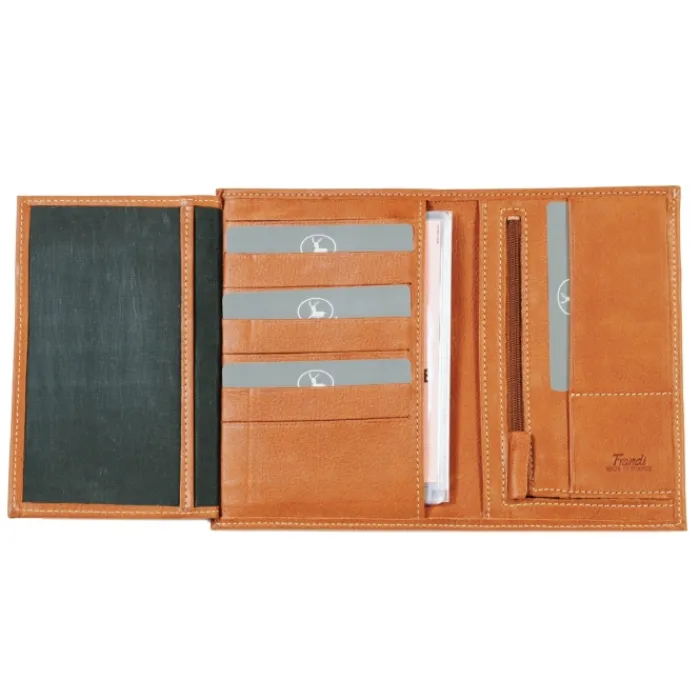 Frandi Portefeuille cuir surpiqûre coloré ->Homme Portefeuille Cuir