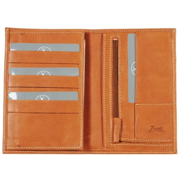 Frandi Portefeuille cuir surpiqûre coloré ->Homme Portefeuille Cuir