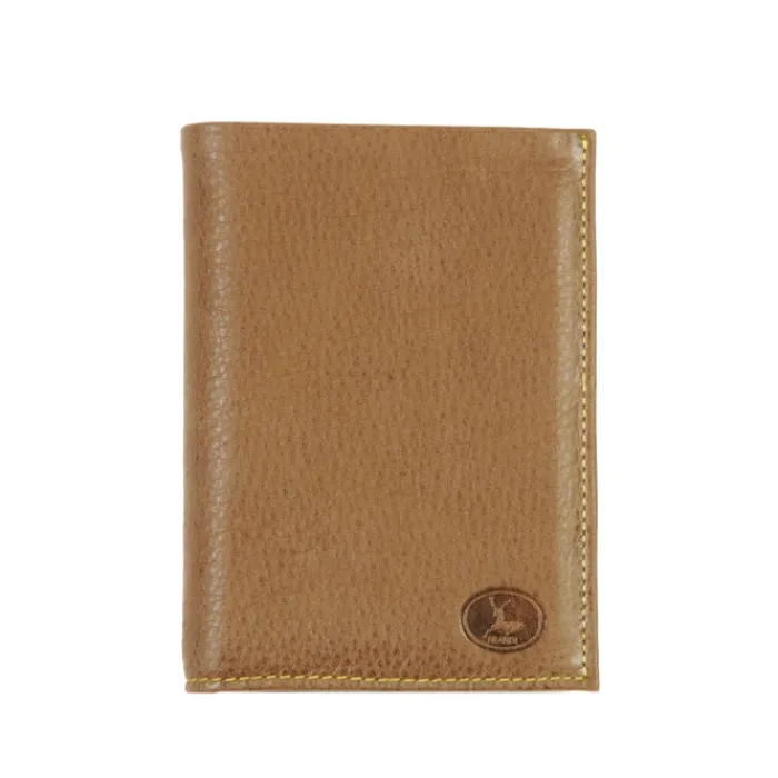 Frandi Portefeuille cuir taupe 4 volets ->Homme Portefeuille Cuir