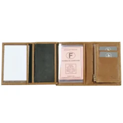 Frandi Portefeuille cuir taupe 4 volets -><noscript><img width=