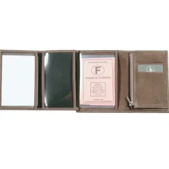 Frandi Portefeuille cuir taupe 4 volets -><noscript><img width=
