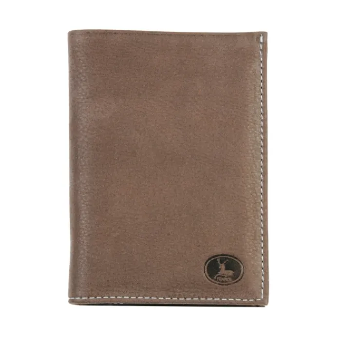 Frandi Portefeuille cuir taupe 4 volets ->Homme Portefeuille Cuir