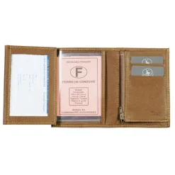 Frandi Portefeuille cuir taupe 4 volets -><noscript><img width=