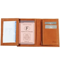 Frandi Portefeuille cuir taupe 4 volets -><noscript><img width=