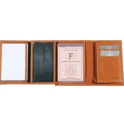 Frandi Portefeuille cuir taupe 4 volets -><noscript><img width=