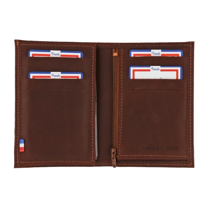 Frandi Portefeuille cuir vachette pleine fleur ->Homme Portefeuille Cuir