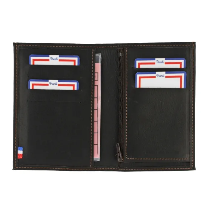 Frandi Portefeuille cuir vachette pleine fleur ->Homme Portefeuille Cuir