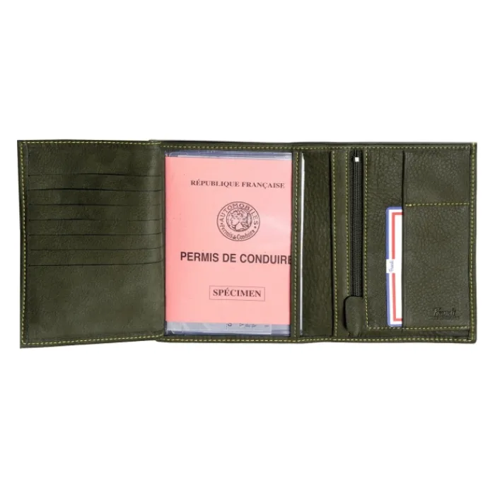 Frandi Portefeuille en cuir 14 cm ->Homme Portefeuille Cuir
