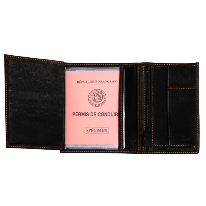 Frandi Portefeuille en cuir 14 cm ->Homme Portefeuille Cuir