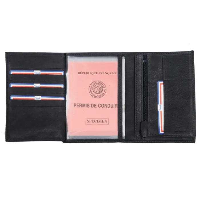 Frandi Portefeuille en cuir 14 cm ->Homme Portefeuille Cuir