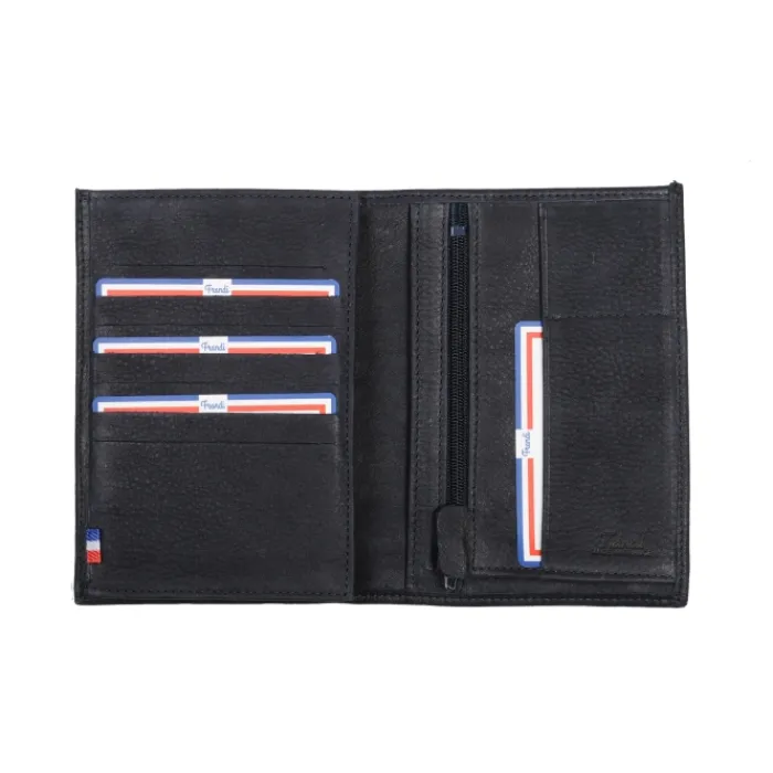 Frandi Portefeuille en cuir 14 cm ->Homme Portefeuille Cuir