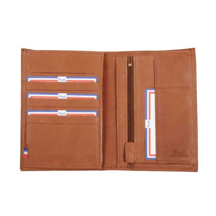 Frandi Portefeuille en cuir 14 cm ->Homme Portefeuille Cuir