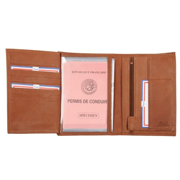 Frandi Portefeuille en cuir 14 cm ->Homme Portefeuille Cuir