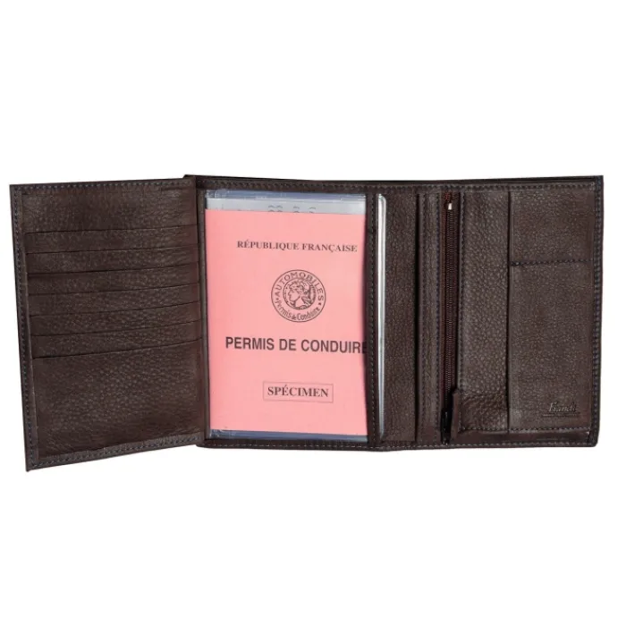 Frandi Portefeuille en cuir 14 cm ->Homme Portefeuille Cuir