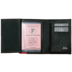 Frandi Portefeuille en cuir - Portefeuille gris, marron ou bleu - .fr><noscript><img width=