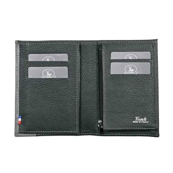 Frandi Portefeuille en cuir - Portefeuille gris, marron ou bleu - .fr>Homme Portefeuille Cuir