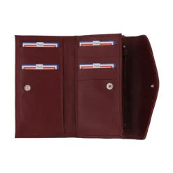 Frandi Portefeuille en cuir - Portefeuille femme rouge, bordeaux ou orange - .fr><noscript><img width=