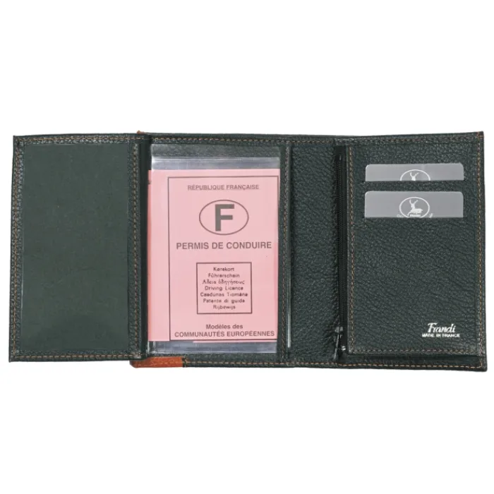 Frandi Portefeuille en cuir - Portefeuille gris, marron ou bleu - .fr>Homme Portefeuille Cuir