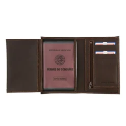 Frandi Portefeuille en cuir 3 volets pour homme -><noscript><img width=