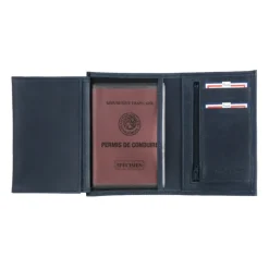 Frandi Portefeuille en cuir 3 volets pour homme -><noscript><img width=