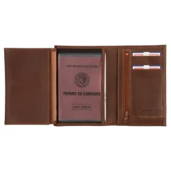 Frandi Portefeuille en cuir 3 volets pour homme -><noscript><img width=