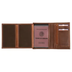 Frandi Portefeuille en cuir 3 volets pour homme -><noscript><img width=
