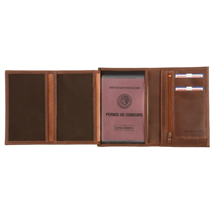 Frandi Portefeuille en cuir 3 volets pour homme ->Homme Portefeuille Cuir