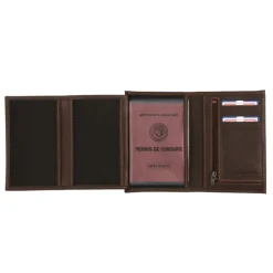 Frandi Portefeuille en cuir 3 volets pour homme -><noscript><img width=