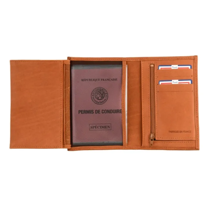 Frandi Portefeuille en cuir 3 volets pour homme ->Homme Portefeuille Cuir