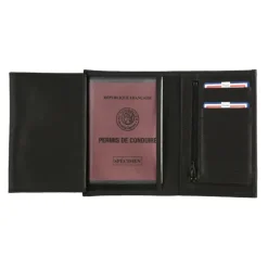 Frandi Portefeuille en cuir 3 volets pour homme -><noscript><img width=