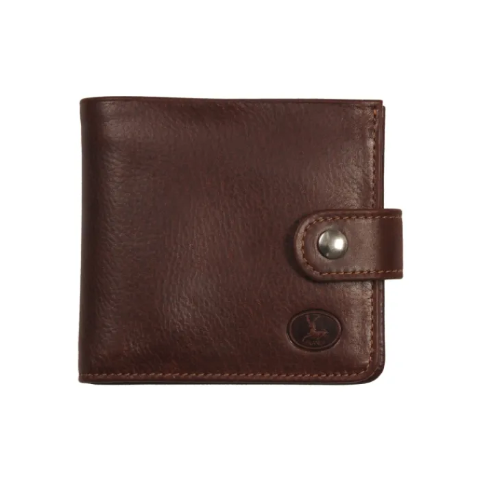 Frandi Portefeuille en cuir italien marron ->Homme Portefeuille Cuir