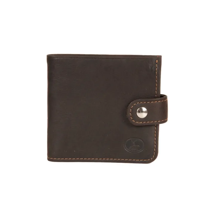 Frandi Portefeuille en cuir italien marron ->Homme Portefeuille Cuir
