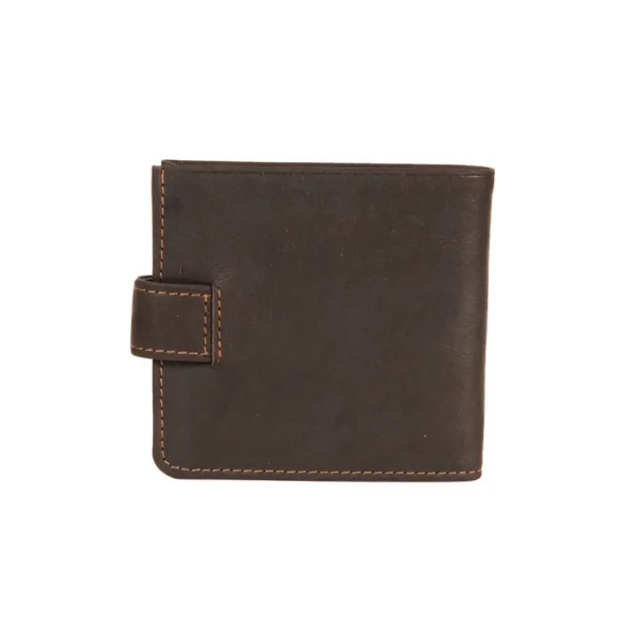 Frandi Portefeuille en cuir italien marron ->Homme Portefeuille Cuir