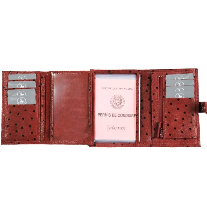 Frandi Portefeuille femme cuir 3 volets>Femme Portefeuille Cuir