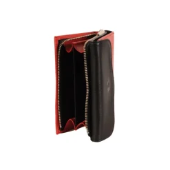 Frandi Portefeuille femme en cuir rouge ->Femme Portefeuille Cuir