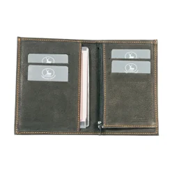 Frandi Portefeuille fin cuir noir ->Homme Portefeuille Cuir