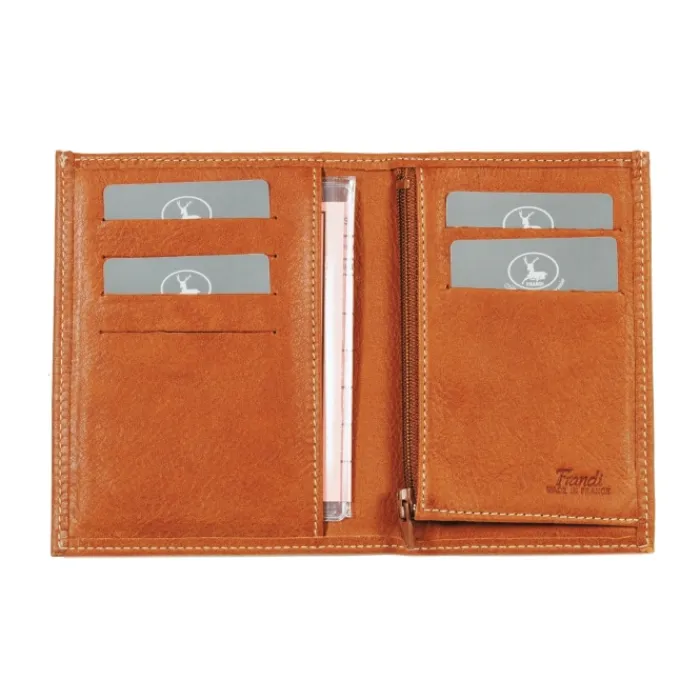 Frandi Portefeuille fin cuir noir ->Homme Portefeuille Cuir